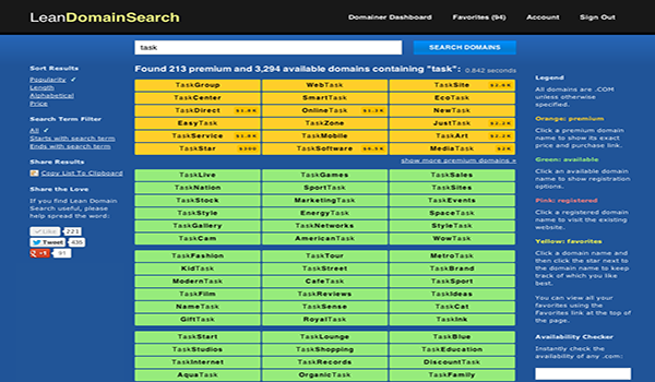 lean domain search