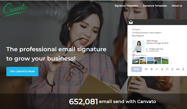 Hướng dẫn chi tiết các bước tạo chữ ký email online đơn giản trên Canvato 1