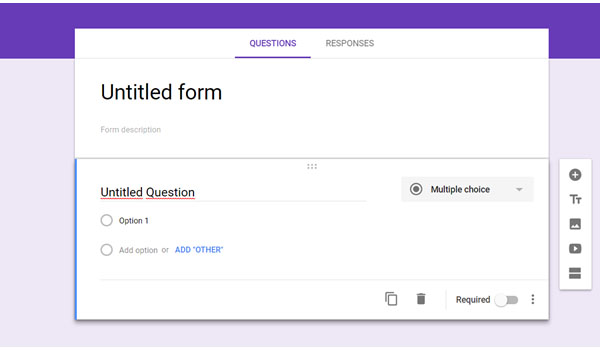 Đặt câu hỏi trên google form