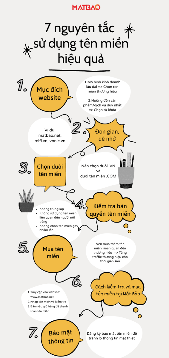 Inforgraphic nguyên tắc sử dụng tên miền