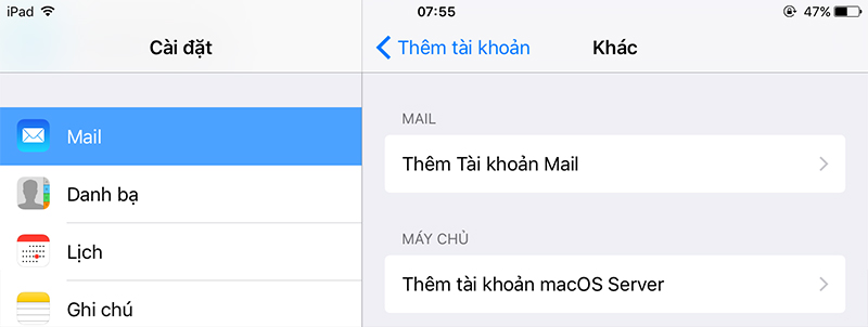 Cách thêm Email trên điện thoại cho hệ điều hành iOS (iPhone, iPad)