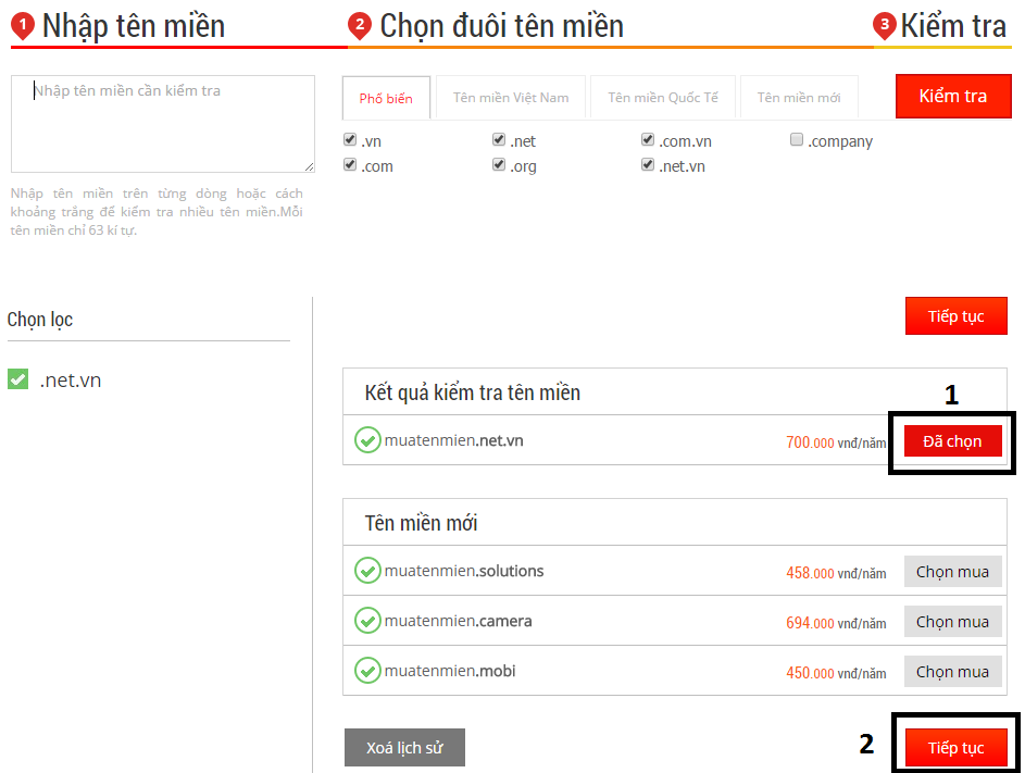 Hướng dẫn đăng ký tên miền chỉ với 3 bước cơ bản 2