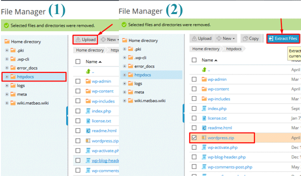 Upload và giải nén đè lên file cũ để thay core