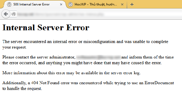Tìm hiểu về lỗi error 500 và trắng trang trong WordPress 1