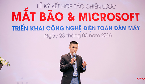 Ông Huỳnh Ngọc Duy, CEO Mắt Bão phát biểu