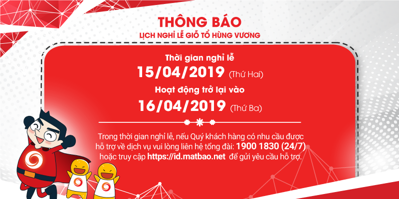 Mắt Bão thông báo lịch nghỉ lễ Giỗ Tổ Hùng Vương