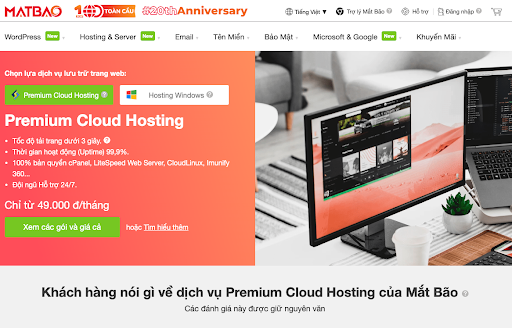 Mua hosting SSD cho doanh nghiệp tại Mắt Bão với giá ưu đãi