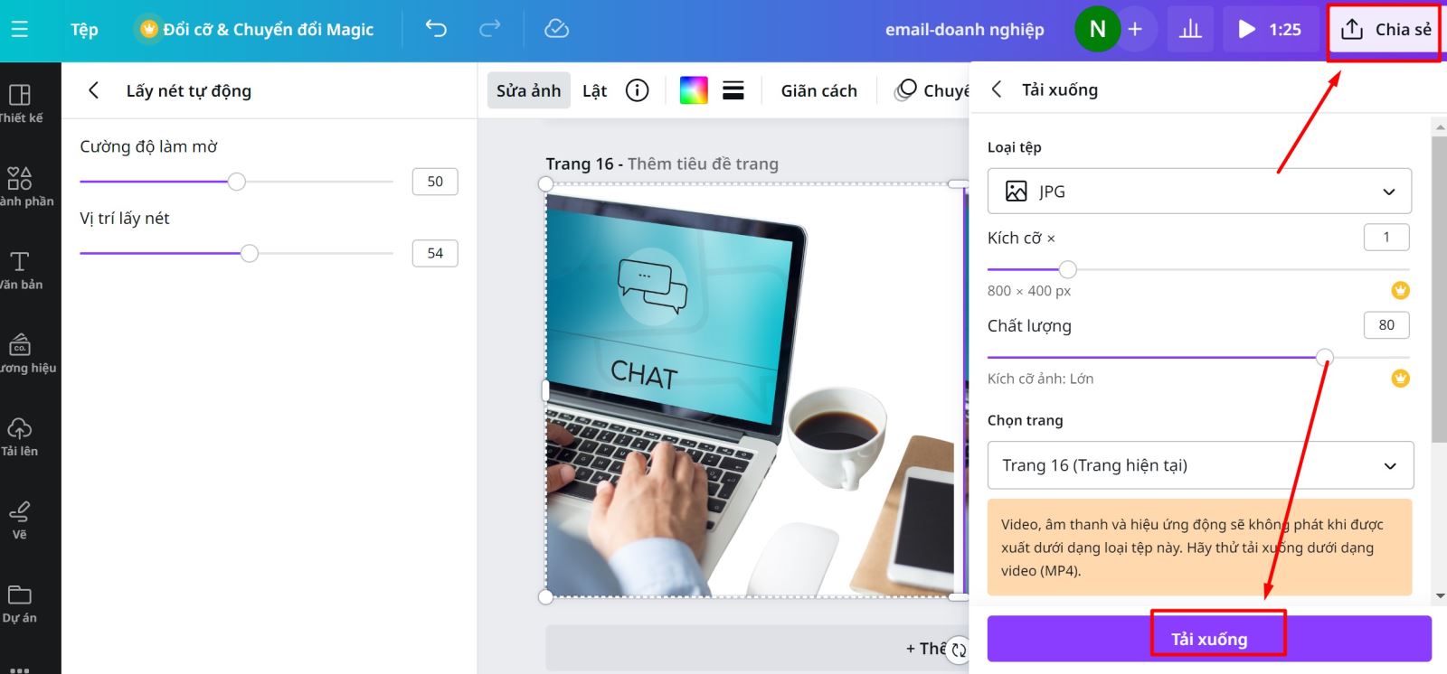 Tải hình ảnh đã được tách nền online trên canva